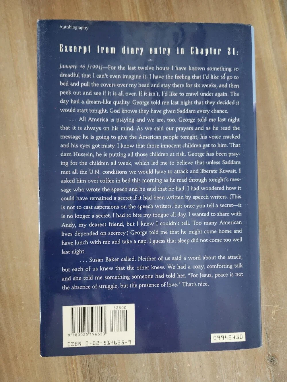 Barbara Bush Signed A Memoir 1994 1st Edition Hardcover First Lady Autobiography